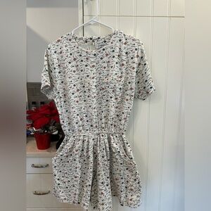 Vintage Floral Print Short Sleeve Romper